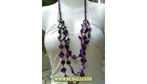 Purple Shells Nugets Fashion Squins Necklaces